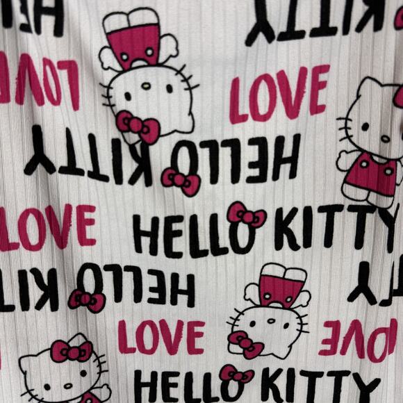 Hello Kitty By Sanrio Sleepwear Top Women XL White Pink All Over Print Spaghetti - Picture 6 of 9